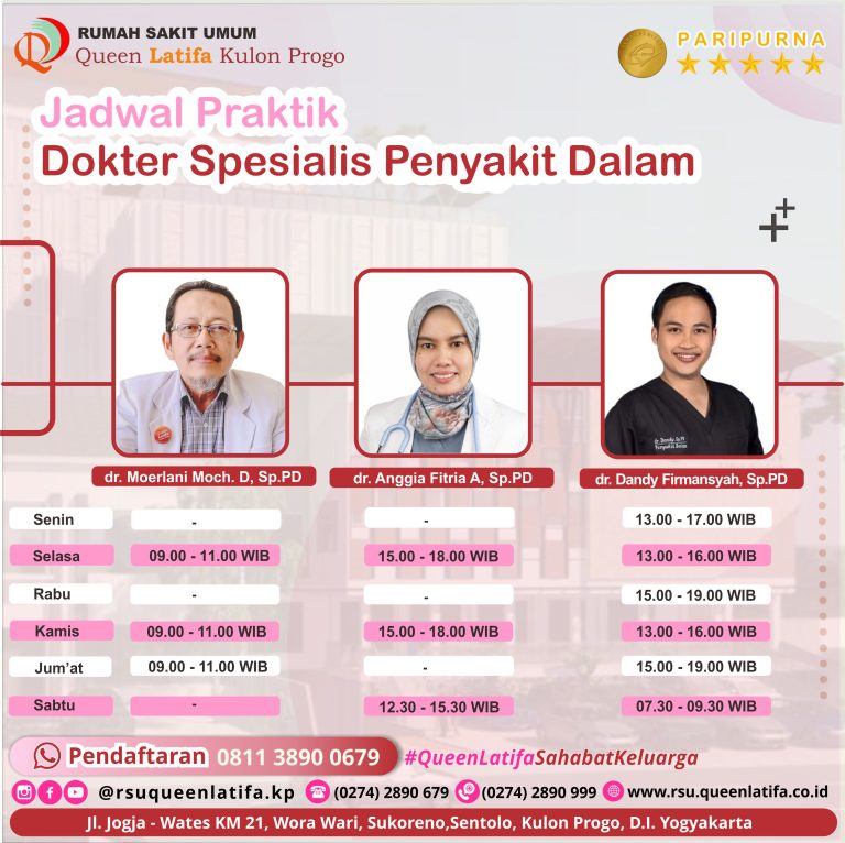 Jadwal Layanan Poliklinik Spesialis Penyakit Dalam