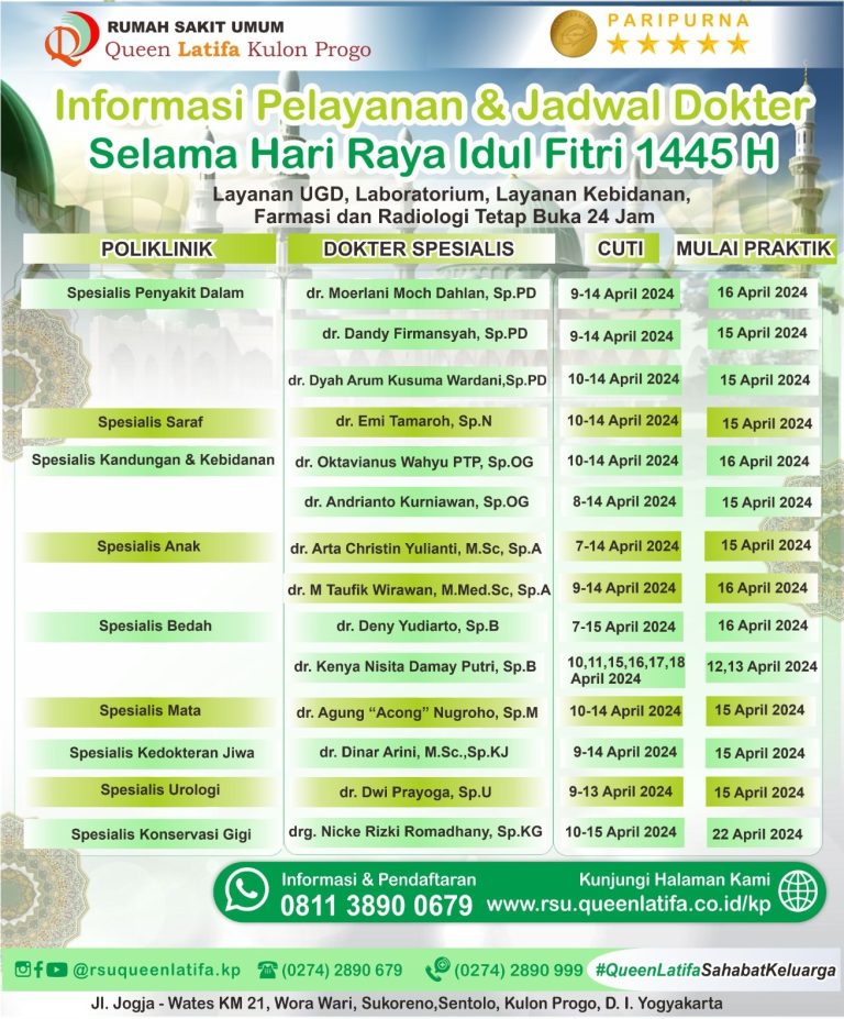 Informasi Pelayanan & Jadwal Selama Libur Lebaran Idul Fitri 1445 H